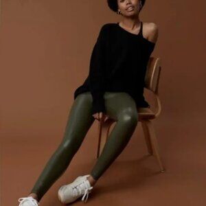 NWT OFFLINE By Aerie Real Luxe Faux Leather Legging Olive